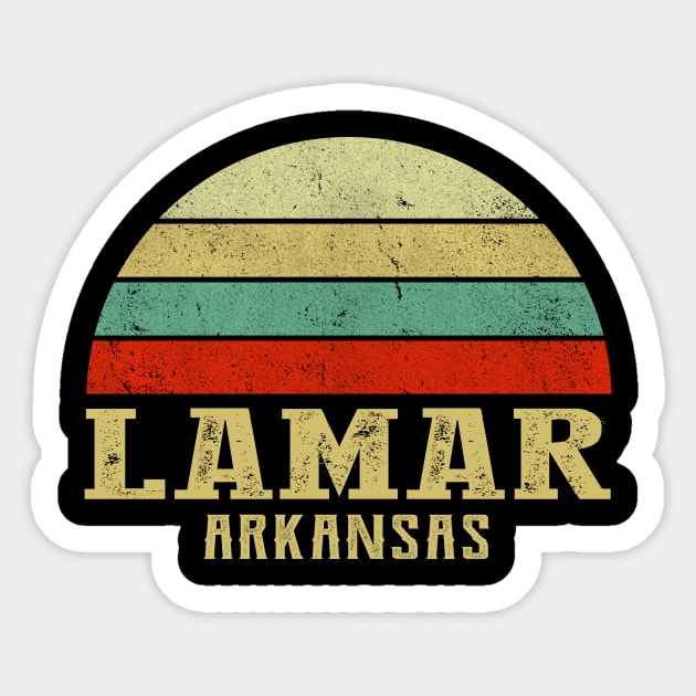 Lamar Arkansas Vintage Retro Sunset Sticker by Curry G